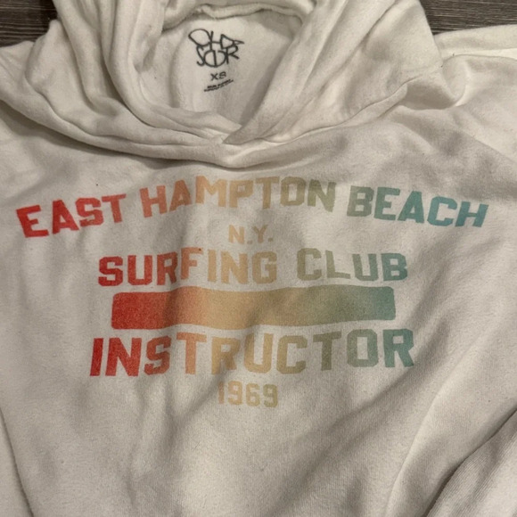Chaser White Surfing Club Oversized Crop Hoodie - Picture 3 of 4